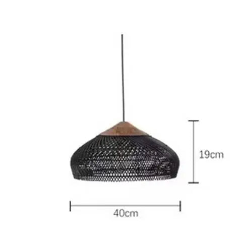 Rattan Pendant Light Fixture - Bohemian Style Hanging Lamp for Living Room, Dining Room & Kitchen Decor