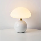 LED Mushroom Table Lamp in French Cream Finish - Modern Lighting for Living Room, Bedroom & Home Decor