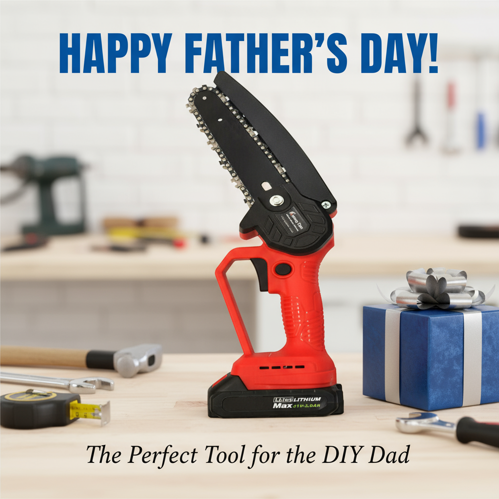 Cordless 6-inch Rechargeable Chainsaw | Lightweight, Hand-Held Design for Tree Trimming & Wood Cutting Tasks