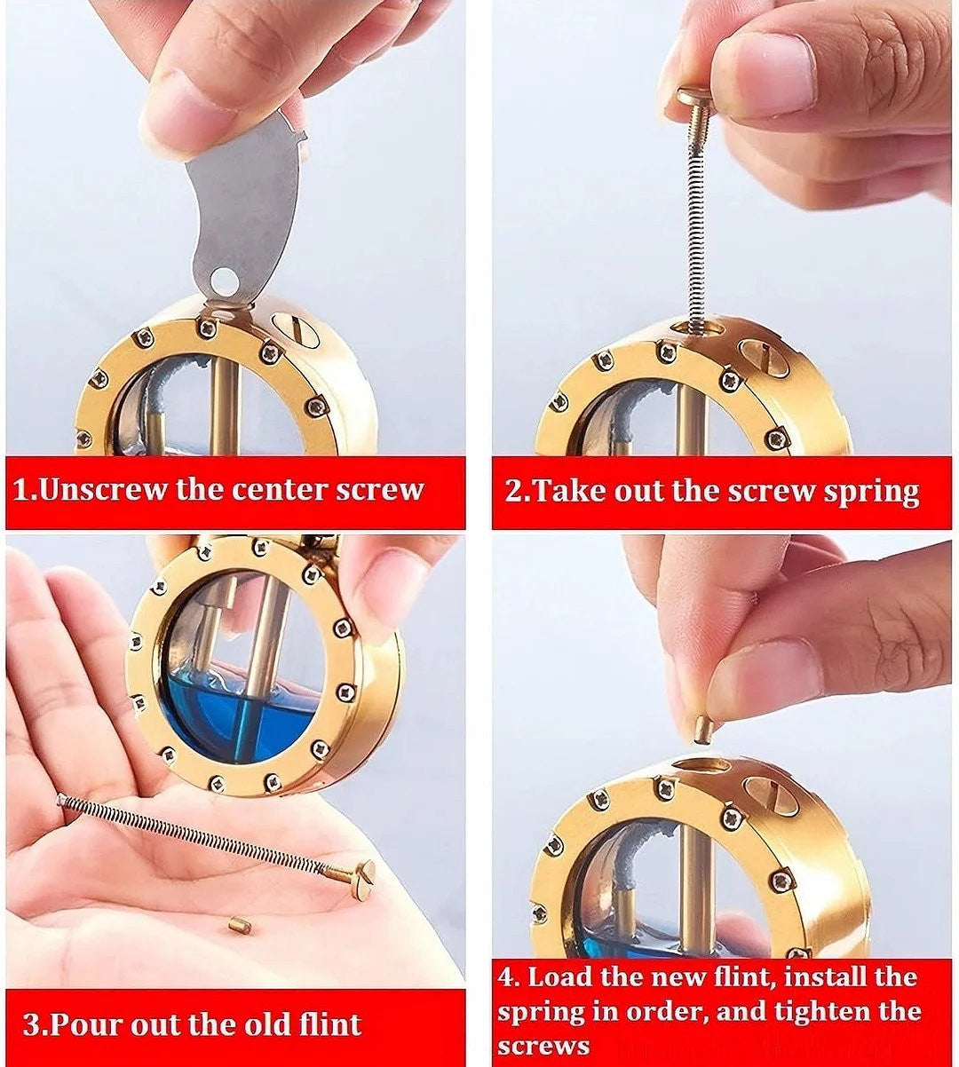 Vintage Steampunk Kerosene Lighter | Transparent Design, Windproof & Ideal for Collectors and Smoking Enthusiasts