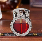 Vintage Steampunk Kerosene Lighter | Transparent Design, Windproof & Ideal for Collectors and Smoking Enthusiasts
