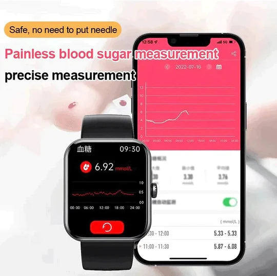 Non-Invasive Blood Glucose Monitoring Smartwatch | Heart Rate & Sleep Tracking for Fitness Enthusiasts