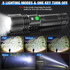 World's Brightest Tactical Flashlight | 100,000 Lumens, Waterproof, Rechargeable & Ideal for Outdoor Adventures and Emergency Situations