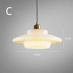 White Glass Pendant Light Fixture - Modern Hanging Lamp for Kitchen Island & Dining Room