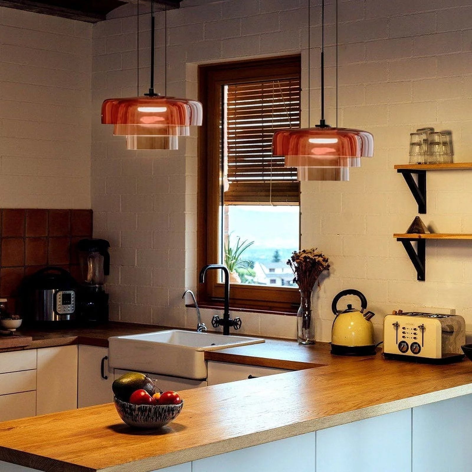 Nordic Glass Pendant Light Fixture - Modern Hanging Lamp for Kitchen Island & Dining Room