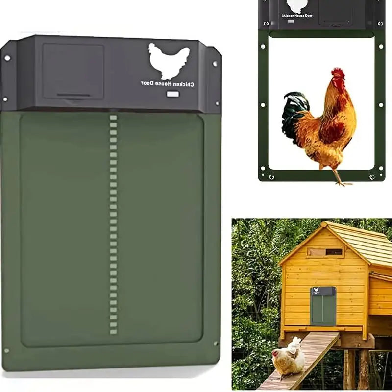 Automatic Chicken Coop Door | Waterproof, Easy Installation & Light Sensor for Poultry Safety