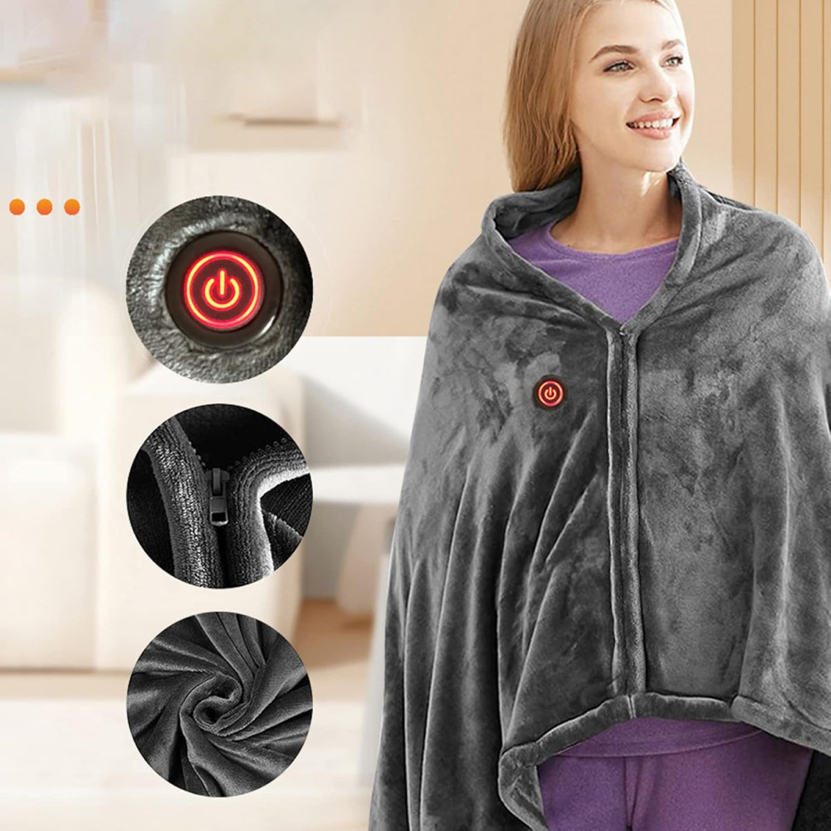 Portable Heated Shawl | Rechargeable, Waterproof & Versatile for Home, Office, or Outdoor Use