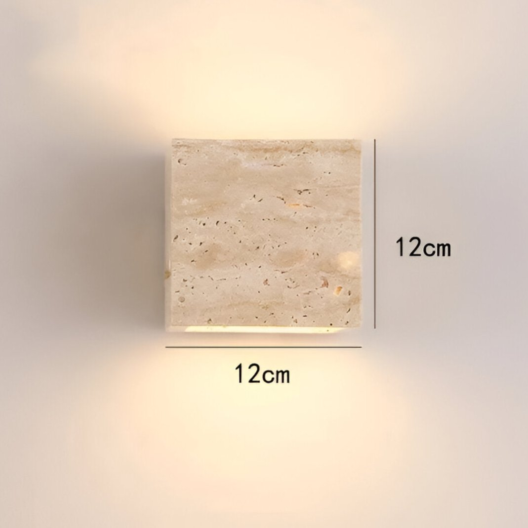 IP65 Waterproof Outdoor LED Wall Lamp with Travertine Stone Design for Garden, Patio & Exterior Lighting