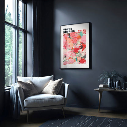 Yayoi Kusama 1981 Art Print - Yodo Gallery Exhibition Artwork for Home Decor & Art Collectors