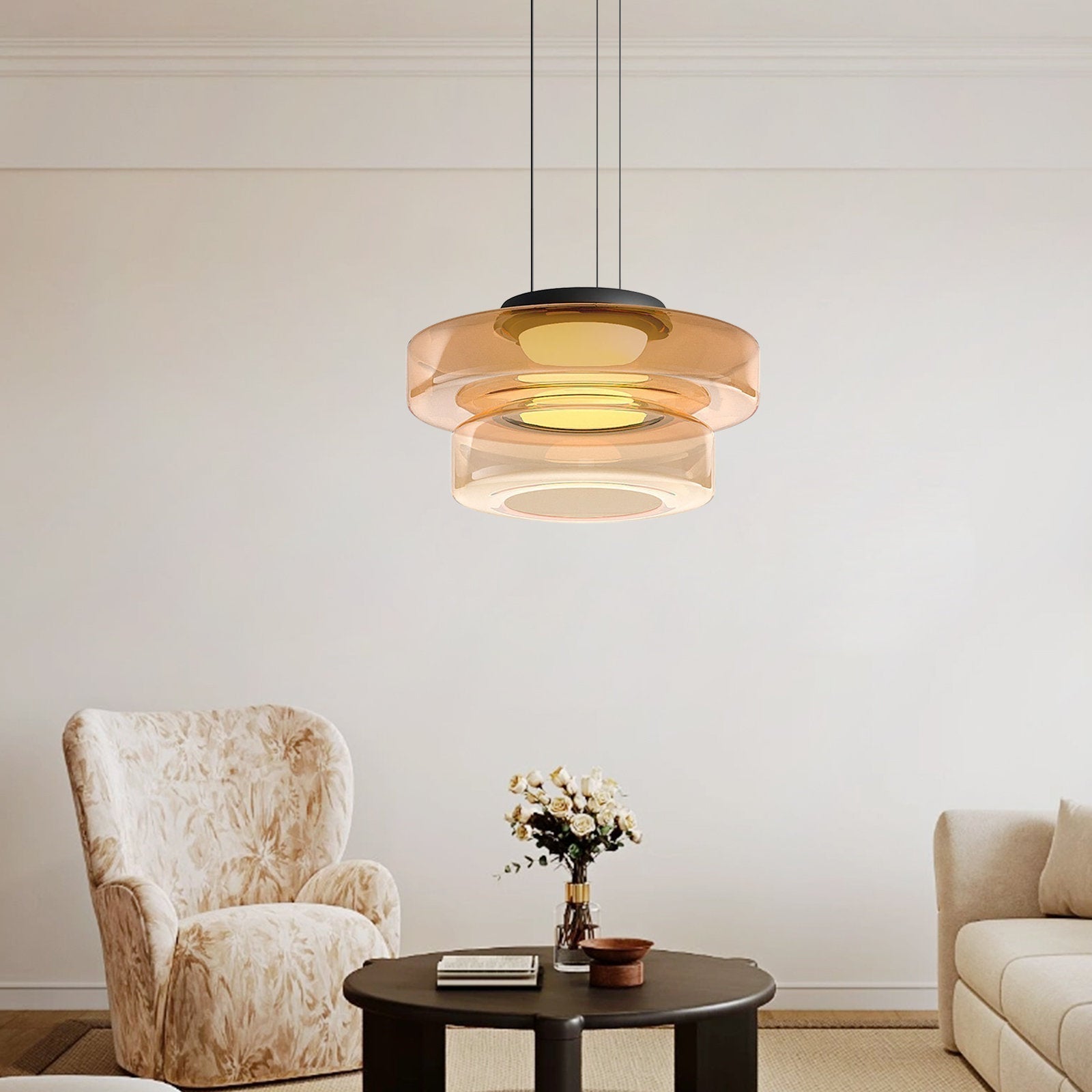 Bauhaus Style Glass Pendant Light Fixture for Modern Home Decor & Kitchen Island Lighting