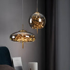 Brown Glass Pendant Light Fixture - Modern Design for Dining Room & Kitchen Lighting