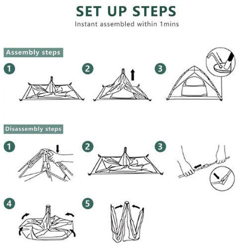 Instant Pop Up Tent, 3 seconds to set up - Travel and Reactive Outdoor Adventures