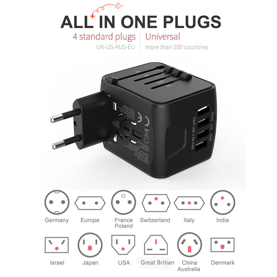 All-in-one Travel Power Adapter, for America to Australia, India, Europe, UK Plug Converter, Electric Adapter for Japan & Thailand - international power adapters
