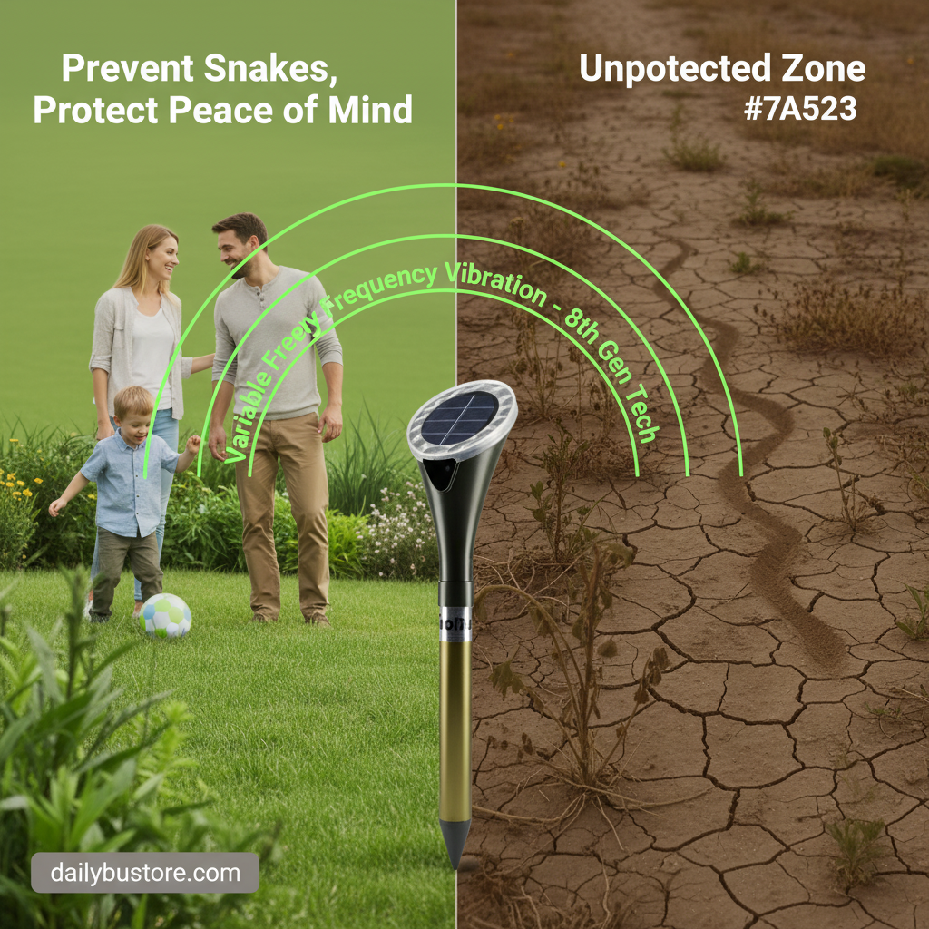 Powerful Solar Snake Repeller | 8th Generation, Advanced Vibration Technology for Family & Pet Safety Outdoors