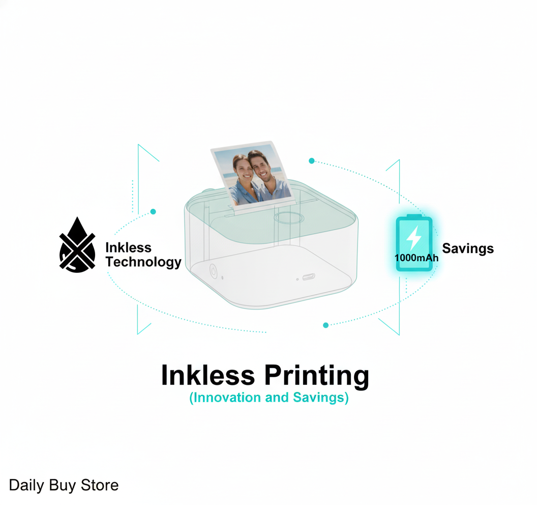 Mini Pocket Printer | Portable, Wireless & Versatile Printing for Documents and Photos Anytime, Anywhere