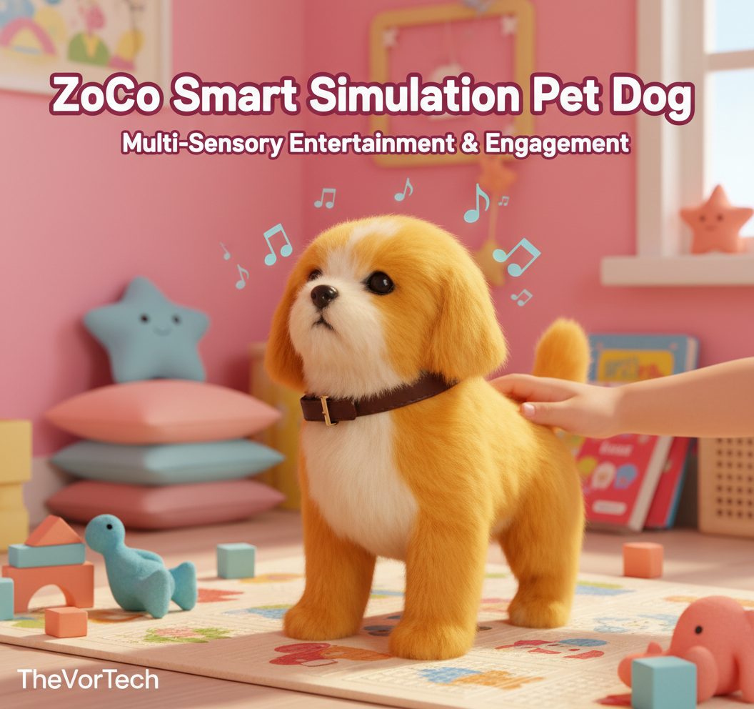Interactive Plush Robot Dog | Voice-Controlled, Walking & Singing Toy for Kids Aged 3-12