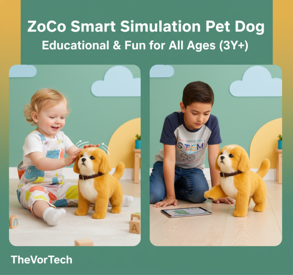 Interactive Plush Robot Dog | Voice-Controlled, Walking & Singing Toy for Kids Aged 3-12