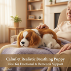 Realistic Breathing Puppy | Therapeutic Plush Companion for Anxiety Relief & Emotional Support for Adults and Seniors