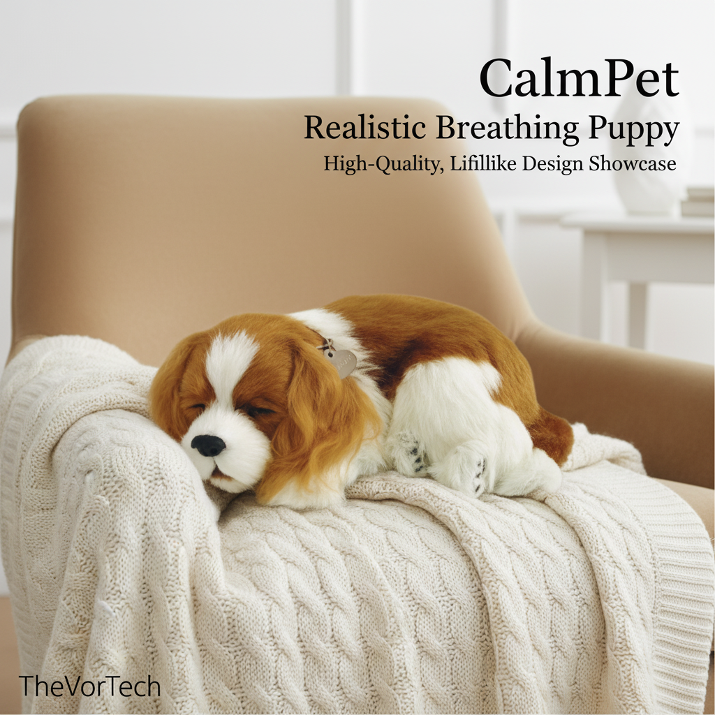 Realistic Breathing Puppy | Therapeutic Plush Companion for Anxiety Relief & Emotional Support for Adults and Seniors