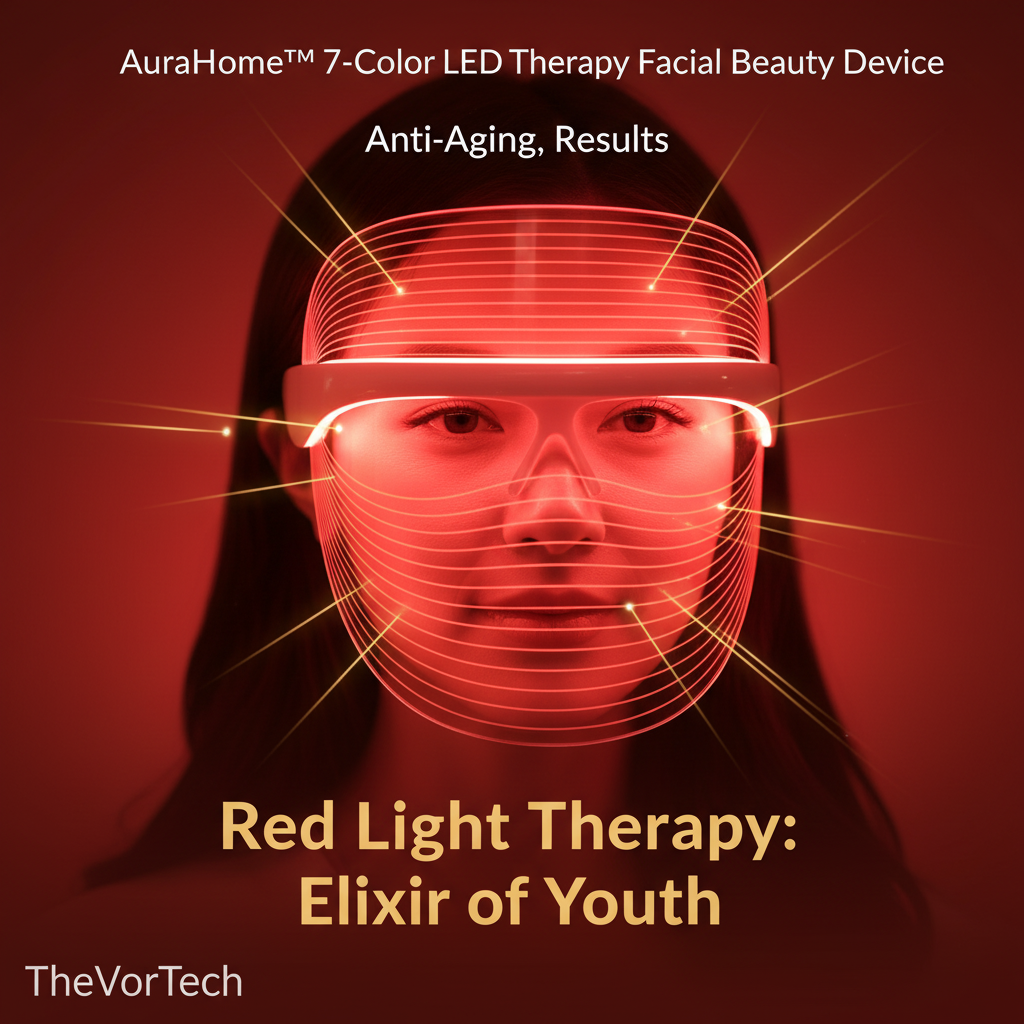 LED Light Therapy Mask | 7-Color Rechargeable Facial Treatment for Wrinkles, Acne & Skin Rejuvenation