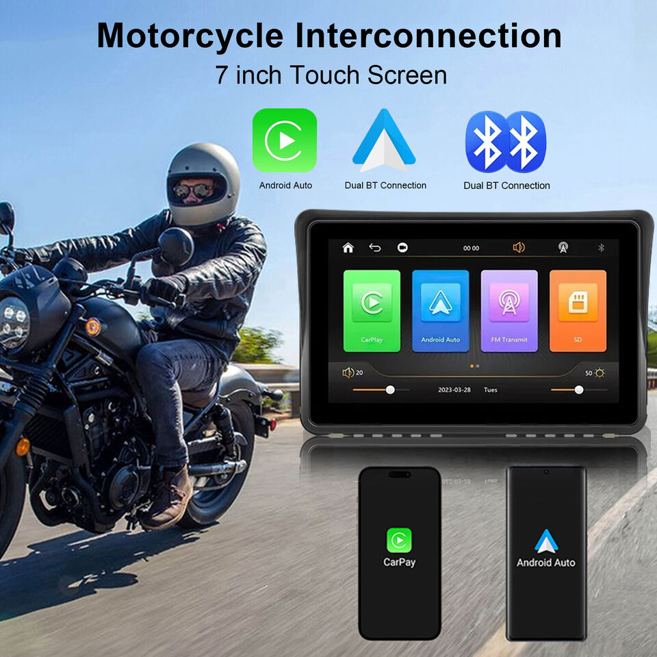 Motorcycle CarPlay Touchscreen Device | Wireless, Waterproof 7-Inch HD Screen for Navigation & Multimedia Access