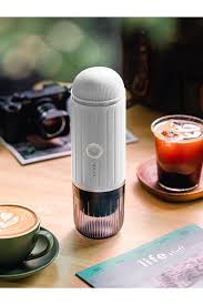 Compact Portable Espresso Maker with USB Charging - Perfect for Coffee Lovers On-the-Go, Compatible with Ground Coffee