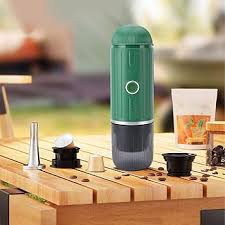 Compact Portable Espresso Maker with USB Charging - Perfect for Coffee Lovers On-the-Go, Compatible with Ground Coffee