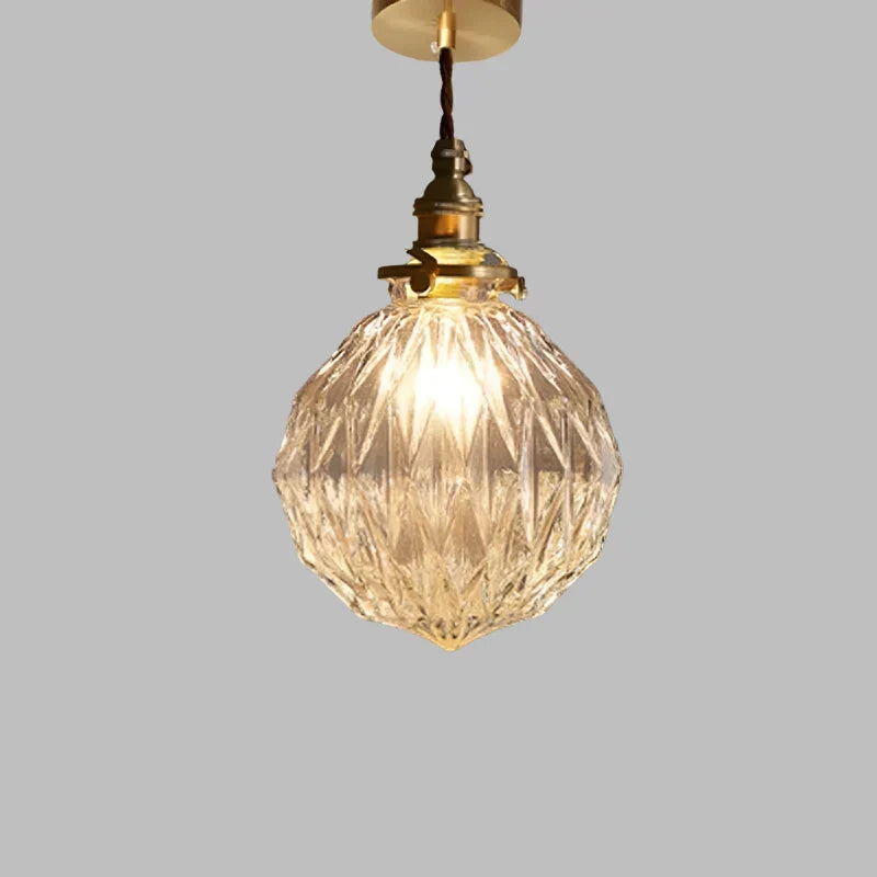 Crystal Glass Pendant Light Fixture - Modern Hanging Lamp for Kitchen Island & Dining Room