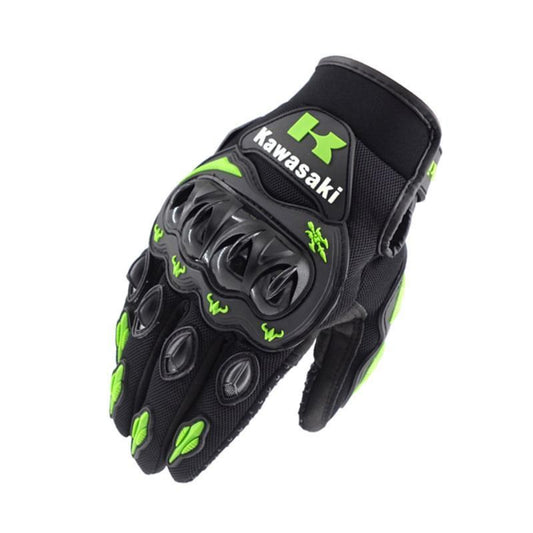 Full Finger Motorcycle Kawasaki Gloves Motocross Leather Motorbike