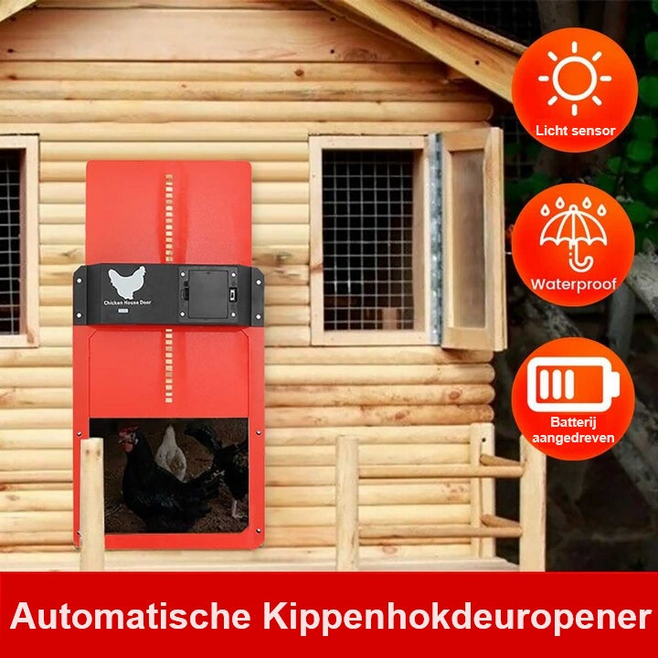 Automatic Chicken Coop Door | Waterproof, Easy Installation & Light Sensor for Poultry Safety