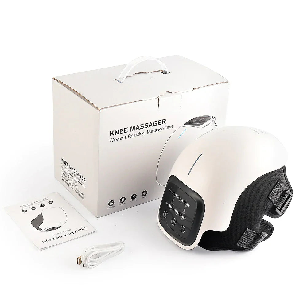 Heated Joint Massager for Knee Pain Relief | 4-in-1 Therapy, Cordless & Adjustable for Home Use