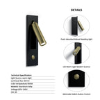 LED Wall Reading Lamp with Switch - Adjustable Light Fixture for Bedroom, Living Room, and Home Office Use