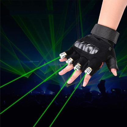 Rechargeable Laser Gloves | 8 High-Power Green & Red Lasers for Light Shows at Parties and Discotheques