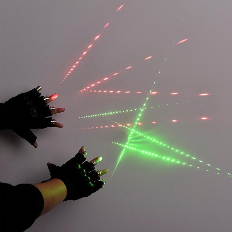 Rechargeable Laser Gloves | 8 High-Power Green & Red Lasers for Light Shows at Parties and Discotheques