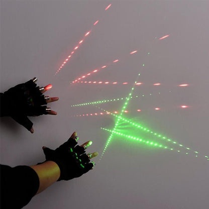 Rechargeable Laser Gloves | 8 High-Power Green & Red Lasers for Light Shows at Parties and Discotheques