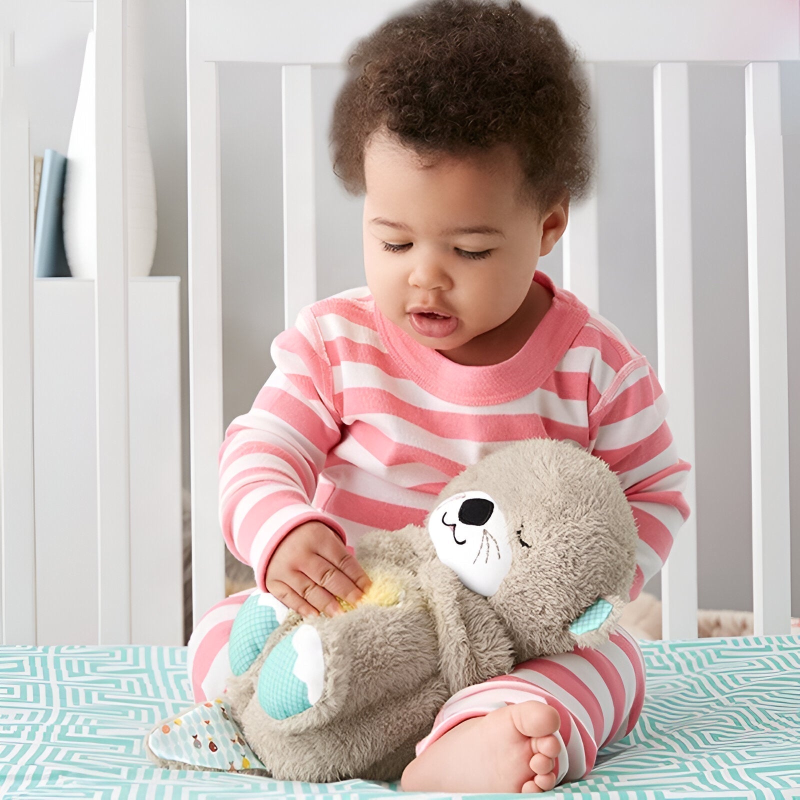 Snuggle Breathing Otter Bear | Soft Plush, Soothing Music & Ideal for Babies' Naptime and Bedtime Comfort