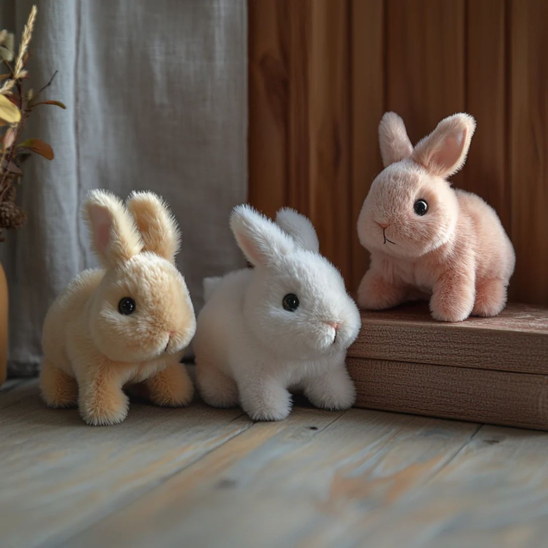 Realistic Plush Bunny Toy | Ultra-Soft Fur, Hopping Motion & Safe for All Ages