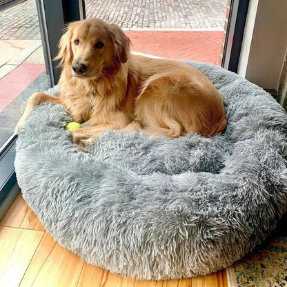Orthopedic Donut Dog Bed | Plush Faux Fur, Memory Foam & Waterproof for Calming Comfort and Support for All Breeds