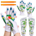 Reflexology Socks & Gloves Set | Acupressure Pen for Pain Relief, Relaxation & Improved Circulation at Home or Therapy Sessions