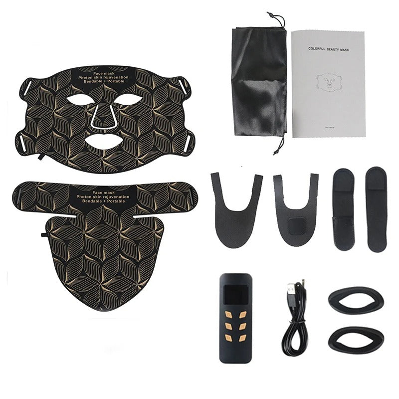 Infrared LED Facial Mask | Flexible Silicone Design with 8 Color Modes for Skin Rejuvenation & Anti-Aging Treatment at Home