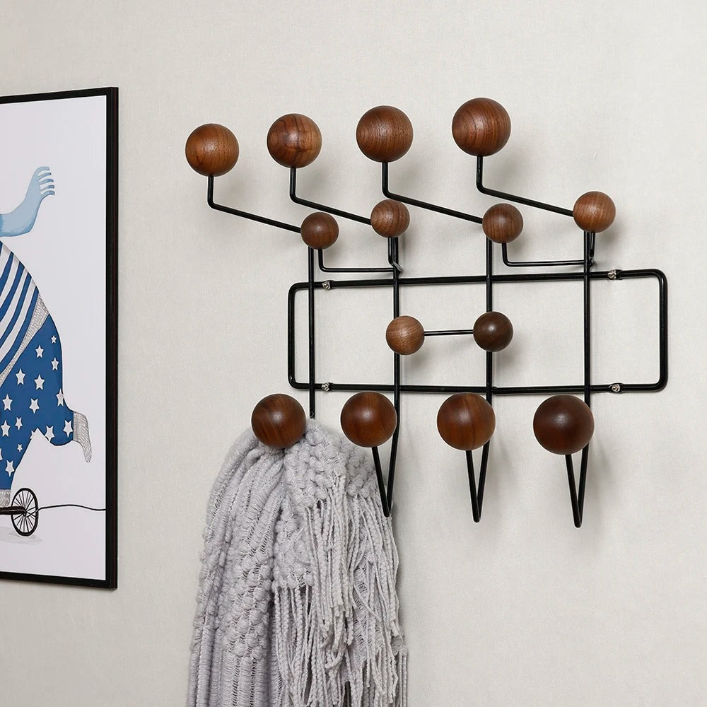 Wall-Mounted Coat Hanger Rack with Hooks for Entryway & Hallway Organization