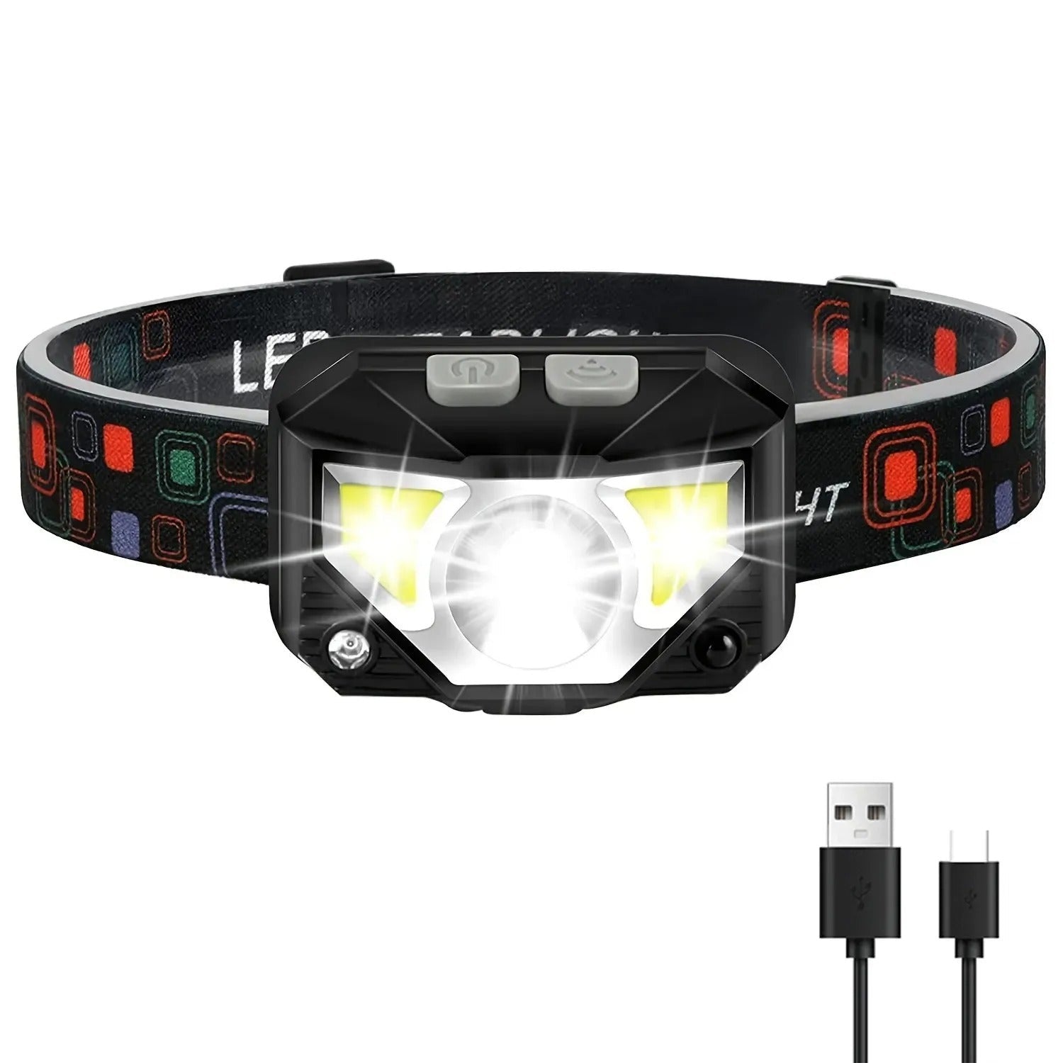 1200 Lumen LED Rechargeable Headlamp | Waterproof, Motion Sensor & Red Light Mode for Camping, Fishing & Nighttime Activities