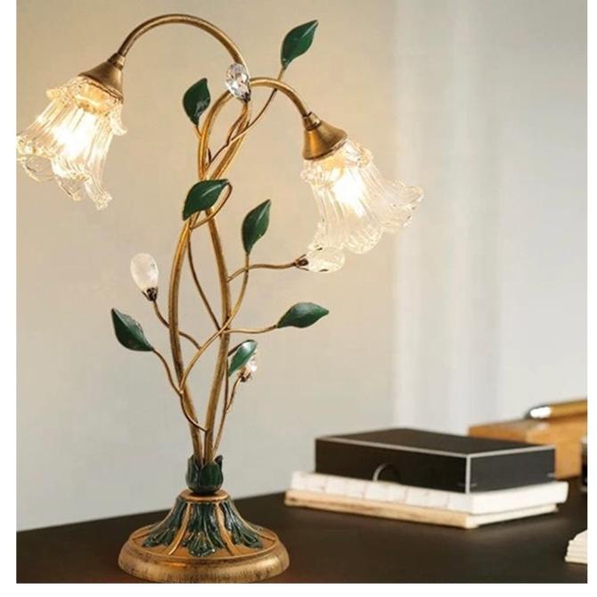 LED Table Lamp with Floral Design for Bedroom & Living Room Lighting