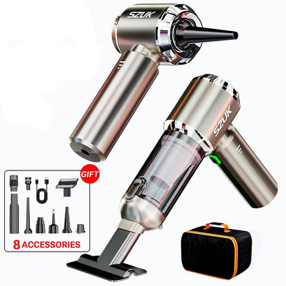 Mini Car Vacuum Cleaner | 98500Pa Powerful Suction, Wireless & Portable for Deep Cleaning Upholstery and Hard-to-Reach Areas