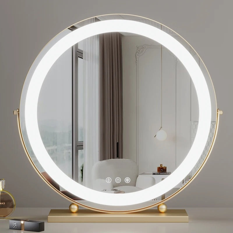 LED Makeup Mirror with Adjustable Brightness and Touch Control for Vanity and Beauty Routine