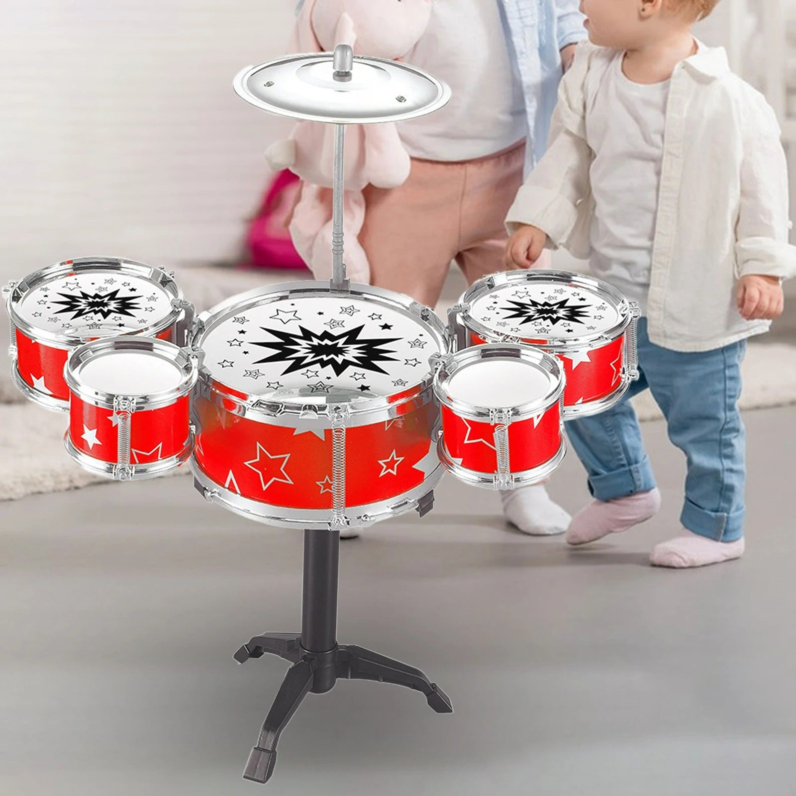 Kids Drum Set with Stool - Growing Little Drummers, Musical Exploration