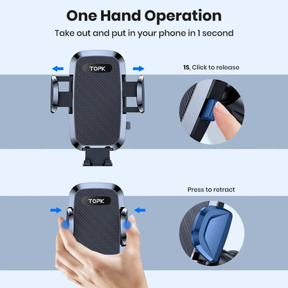 Universal Car Phone Holder | Gravity-Based Automatic Clamp & Air Vent Clip for All Smartphones