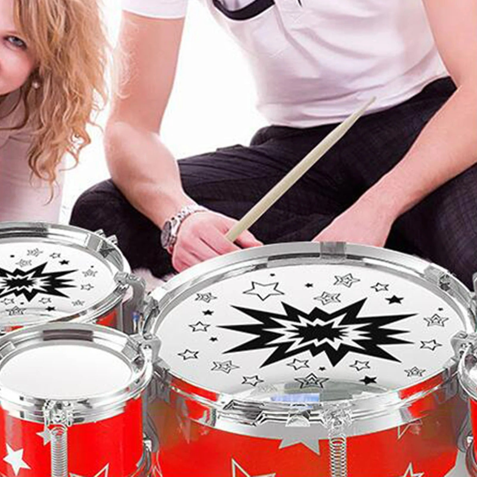 Kids Drum Set with Stool - Growing Little Drummers, Musical Exploration