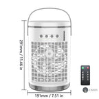 USB Portable Evaporative Air Cooler | Ultra-Quiet Personal Desk Fan with 1400ml Tank & Remote for Car, Camper & Tent