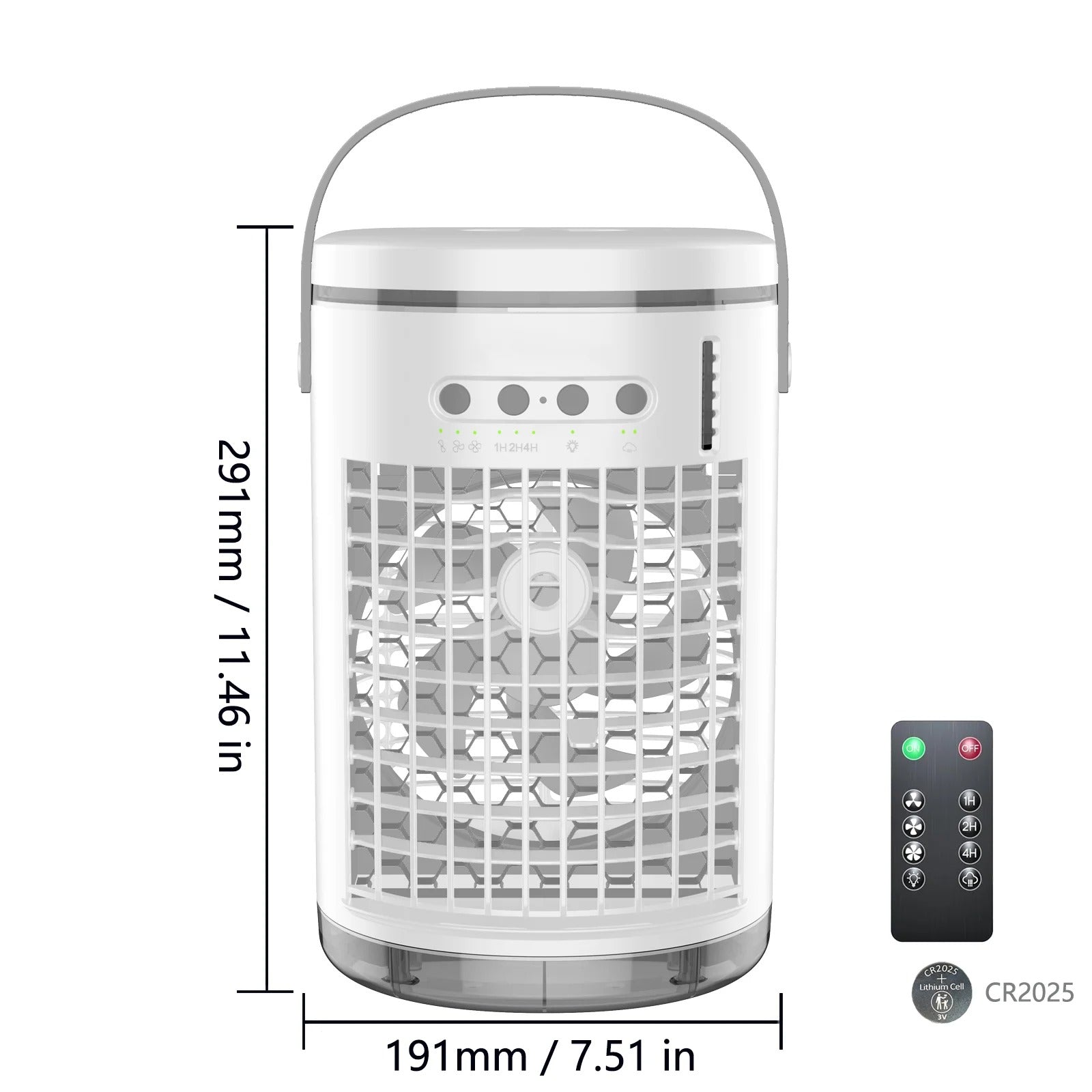 USB Portable Evaporative Air Cooler | Ultra-Quiet Personal Desk Fan with 1400ml Tank & Remote for Car, Camper & Tent
